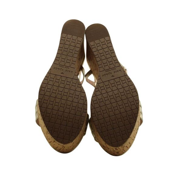 Metallic Gold Wedge Sandals - Picture 5 of 6